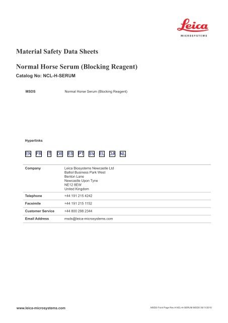 ncl-h-serum msds 30.11.2010