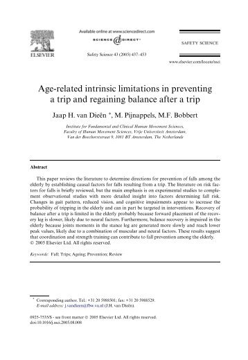 Age-related intrinsic limitations in preventing a trip and regaining ...