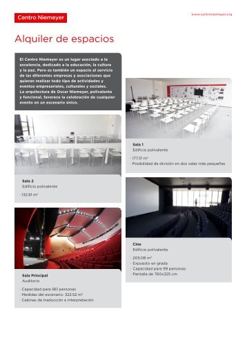 Alquiler de espacios - Centro Niemeyer