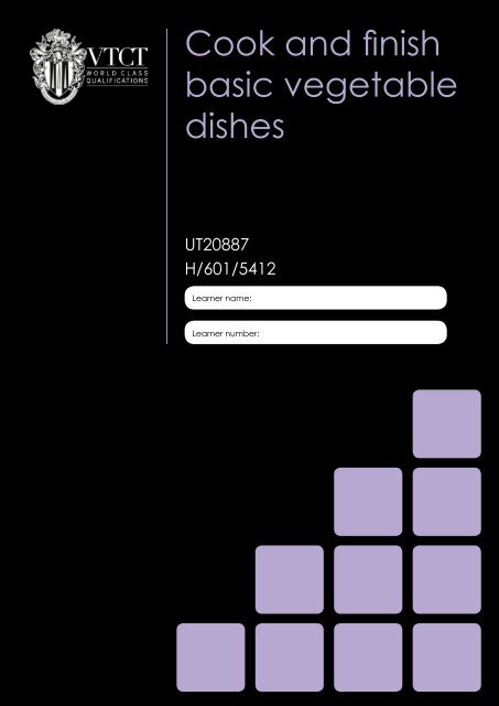 Vtct Chart Cook and finish basic vegetable dishes - VTCT