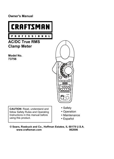 AC/DC True RMS Clamp Meter - Sears