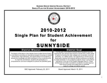 Sunnyside - Garden Grove Unified School District