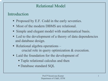 Relational Model Introduction - E-Courses