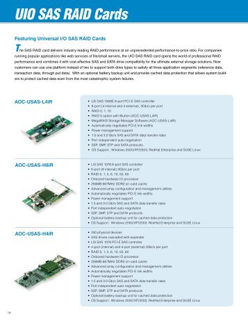 UIO SAS RAID Cards