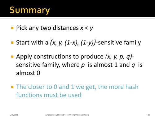 Theory of Locality Sensitive Hashing - SNAP - Stanford University