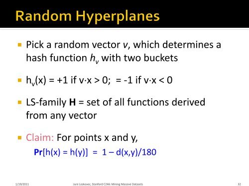 Theory of Locality Sensitive Hashing - SNAP - Stanford University