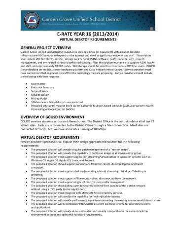Virtual Desktop Infrastructure (VDI) Requirements - Garden Grove ...