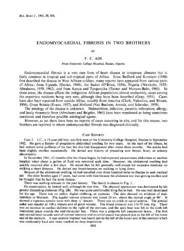 ENDOMYOCARDIAL FIBROSIS IN TWO BROTHERS - Heart