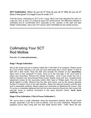 Collimating Your SCT Rod Mollise