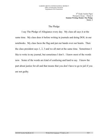 The Pledge I say The Pledge of Allegiance every day. My class all ...