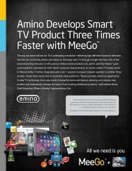 Amino Develops Smart TV Product Three Times Faster with MeeGo™