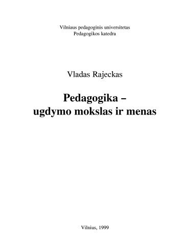 Pedagogika – ugdymo mokslas ir menas - VPU biblioteka - Vilniaus ...