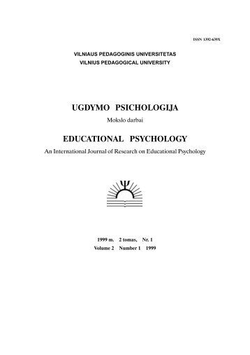 ugdymo psichologija educational psychology - VPU biblioteka ...