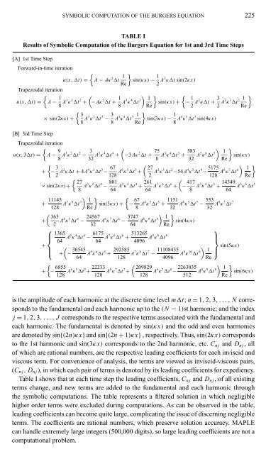 A Preliminary Study of the Burgers Equation with Symbolic ...