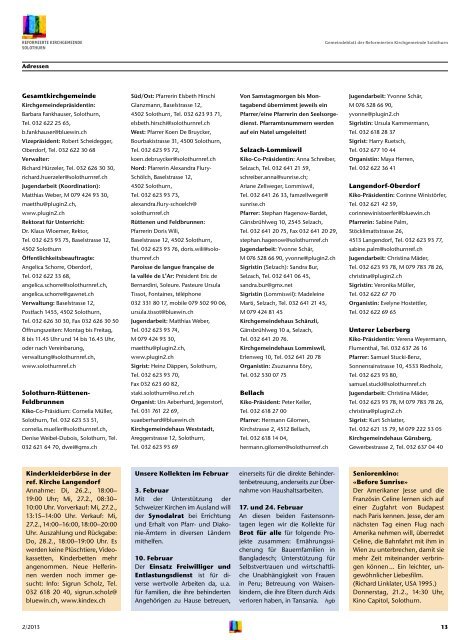 Gemeindeblatt - Reformierte Kirchgemeinde Solothurn