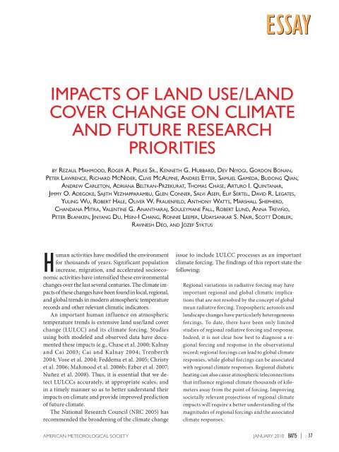 Impacts of land use land cover change on climate and future