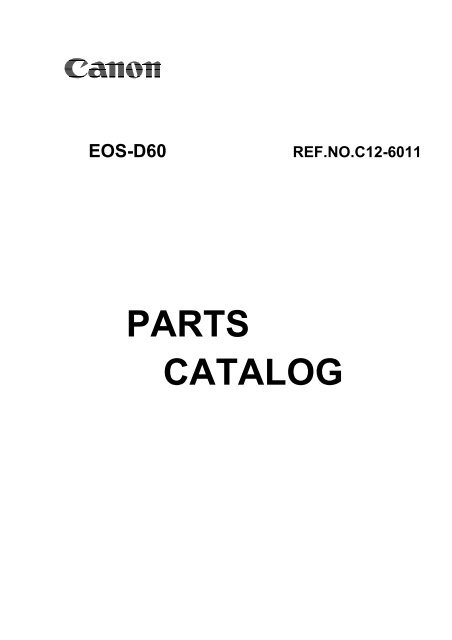 Canon EOS D60 Parts Catalog