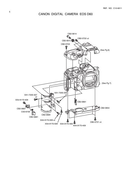 Canon EOS D60 Parts Catalog