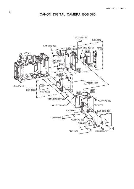 Canon EOS D60 Parts Catalog