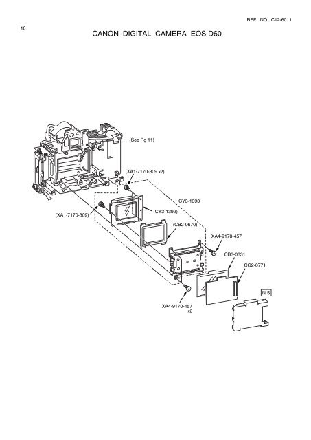 Canon EOS D60 Parts Catalog