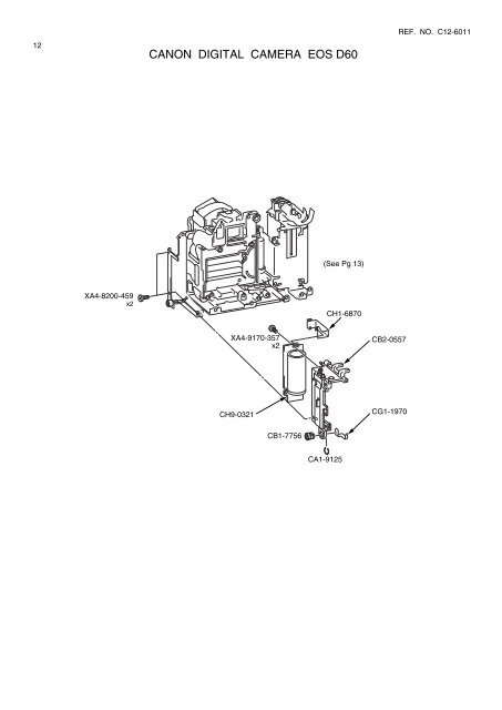 Canon EOS D60 Parts Catalog