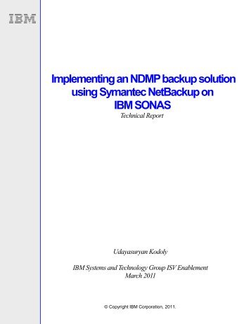 Implementing an NDMP backup solution using Symantec ...