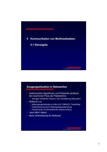 5 Kommunikation von Multimediadaten 5.1 Dienstgüte ...