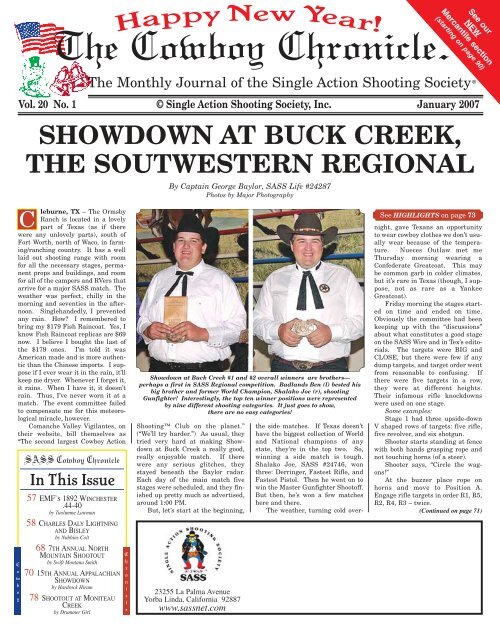 showdown at buck creek, the soutwestern regional - the SASS