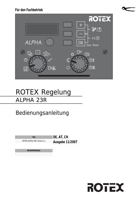 rotex alpha 23r - Rotex - ROTEX Heating Systems GmbH