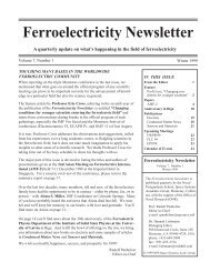 Ferroelectricity Newsletter - Naval Postgraduate School