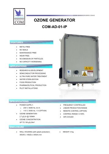 Anseros Ozone Generator COM-AD-01-IP