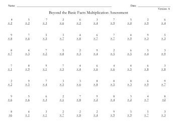 Beyond the Basic Facts Multiplication Assessment