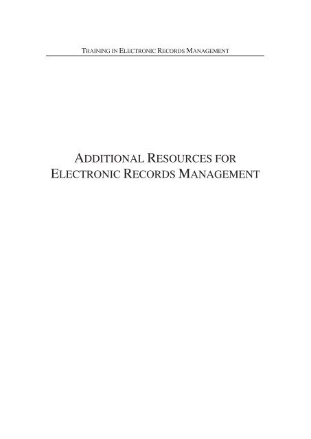 additional resources for electronic records management