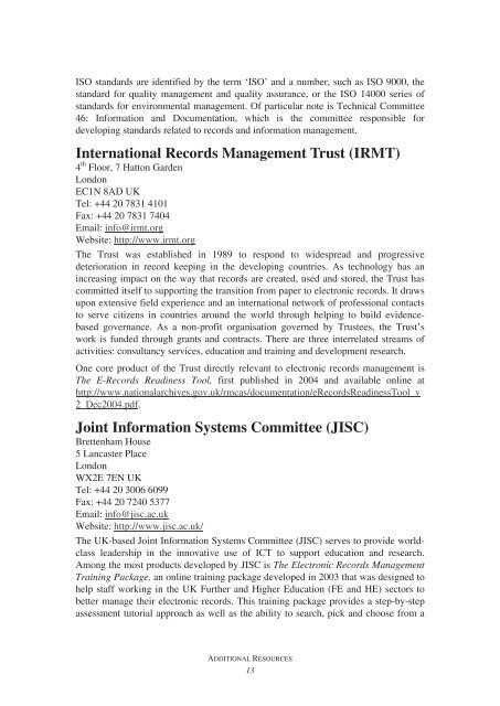 additional resources for electronic records management