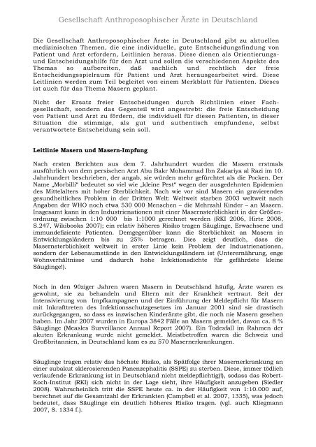 GAÄD-Leitlinie Masern und Masernimpfung - Gesellschaft ...
