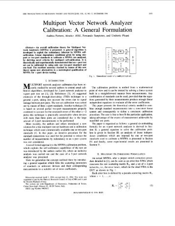 Multiport vector network analyzer calibration: a general formulation ...