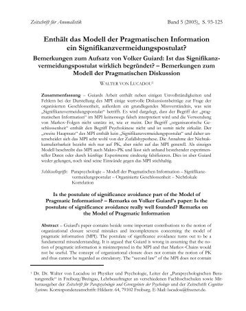 Enthält das Modell der Pragmatischen Information ein