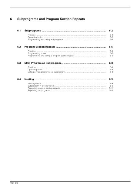 User's Manual TNC 360 (from 259 900-11) - heidenhain