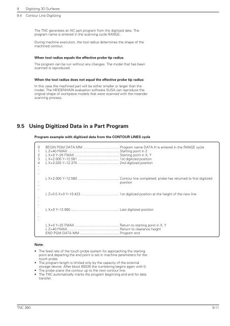 User's Manual TNC 360 (from 259 900-11) - heidenhain