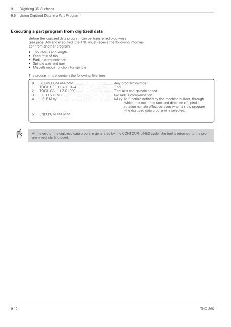 User's Manual TNC 360 (from 259 900-11) - heidenhain