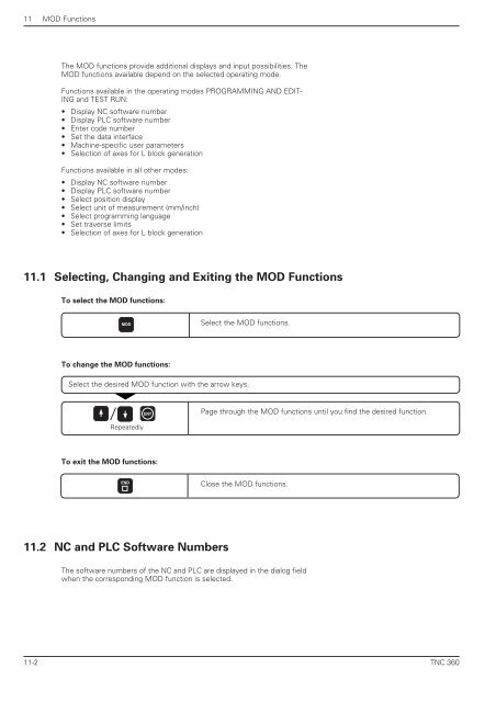 User's Manual TNC 360 (from 259 900-11) - heidenhain