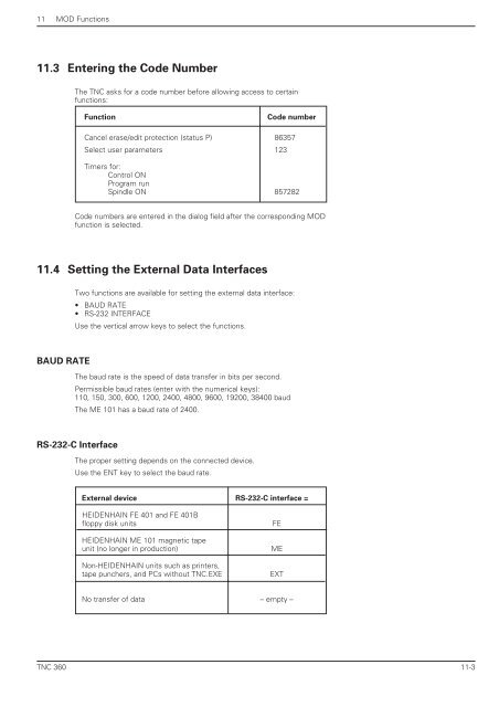 User's Manual TNC 360 (from 259 900-11) - heidenhain