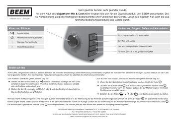 Kurzanleitung Megatherm Mix & Cook 6 in 1.indd - Beem