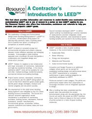 A Contractor's Introduction to LEED - Resource Venture