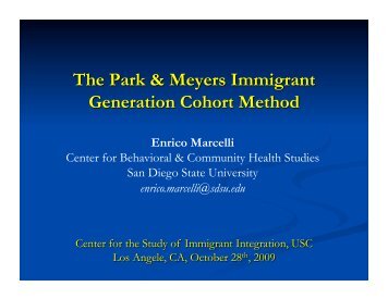 Enrico Marcelli - Center for the Study of Immigrant Integration