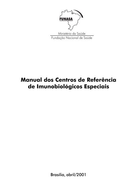 Manual dos Centro de Referência de Imunobiológicos Especiais