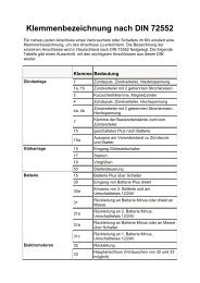 Klemmenbezeichnungen im KFZ (nach DIN 72552)