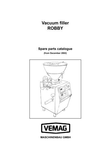 Vacuum filler ROBBY Spare parts catalogue - Berkel Sales & Service