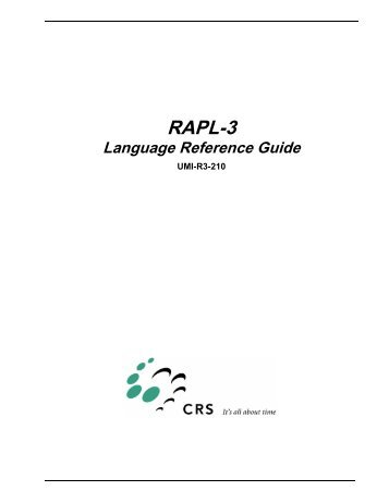 RAPL 3 - Reference Guide. - Phoenix Goucher