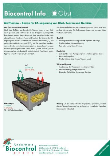 Biocontrol Info Obstbau Nr. 1/2010 - Andermatt Biocontrol AG